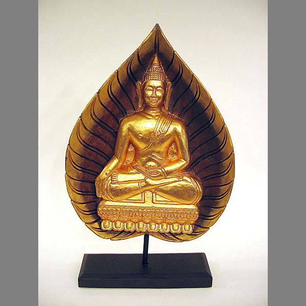 Buddha figur, i træblad - UDSOLGT - klik og se flere detaljer på denne vare