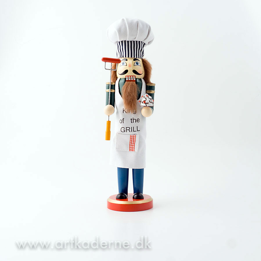 Nutcracker figur som Grill mester - klik og se flere detaljer på denne vare