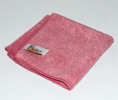 Microfiberklud - Unique, rød - klik og se flere detaljer på denne vare
