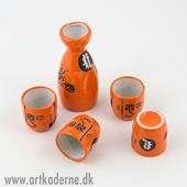 Japansk Sake sæt i orange - klik og se flere detaljer på denne vare